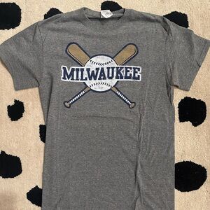 Gray Milwaukee Baseball Graphic T-Shirt